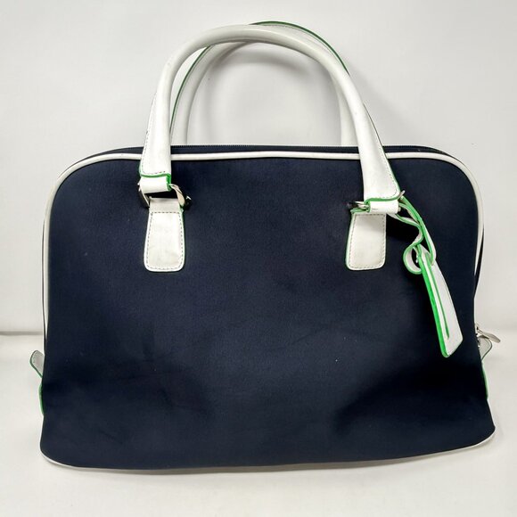 Diane von Fürstenberg Canvas Weekender Swirl Heart Print Navy/White Green Lining - Picture 3 of 15